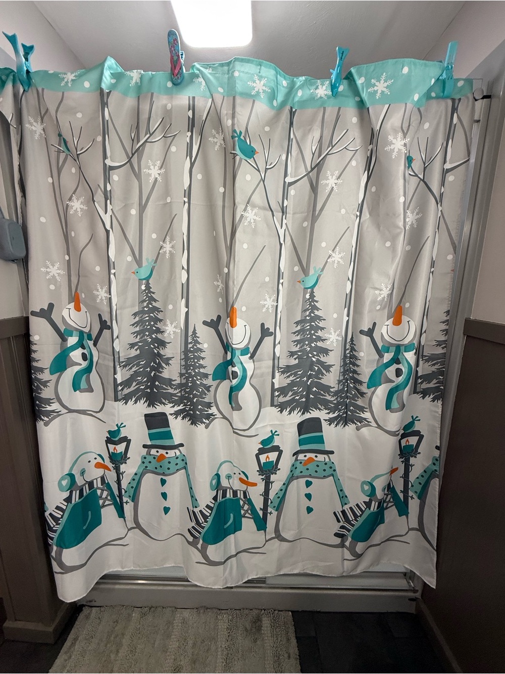 Winter Wonderland Adorable Snowman Winter Standard Shower Curtain